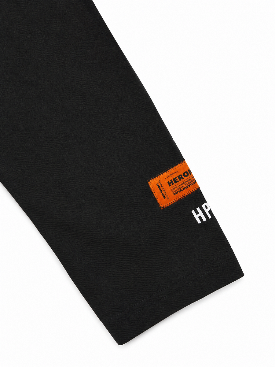 Мужская водолазка Heron Preston черная, хлопок — рукав