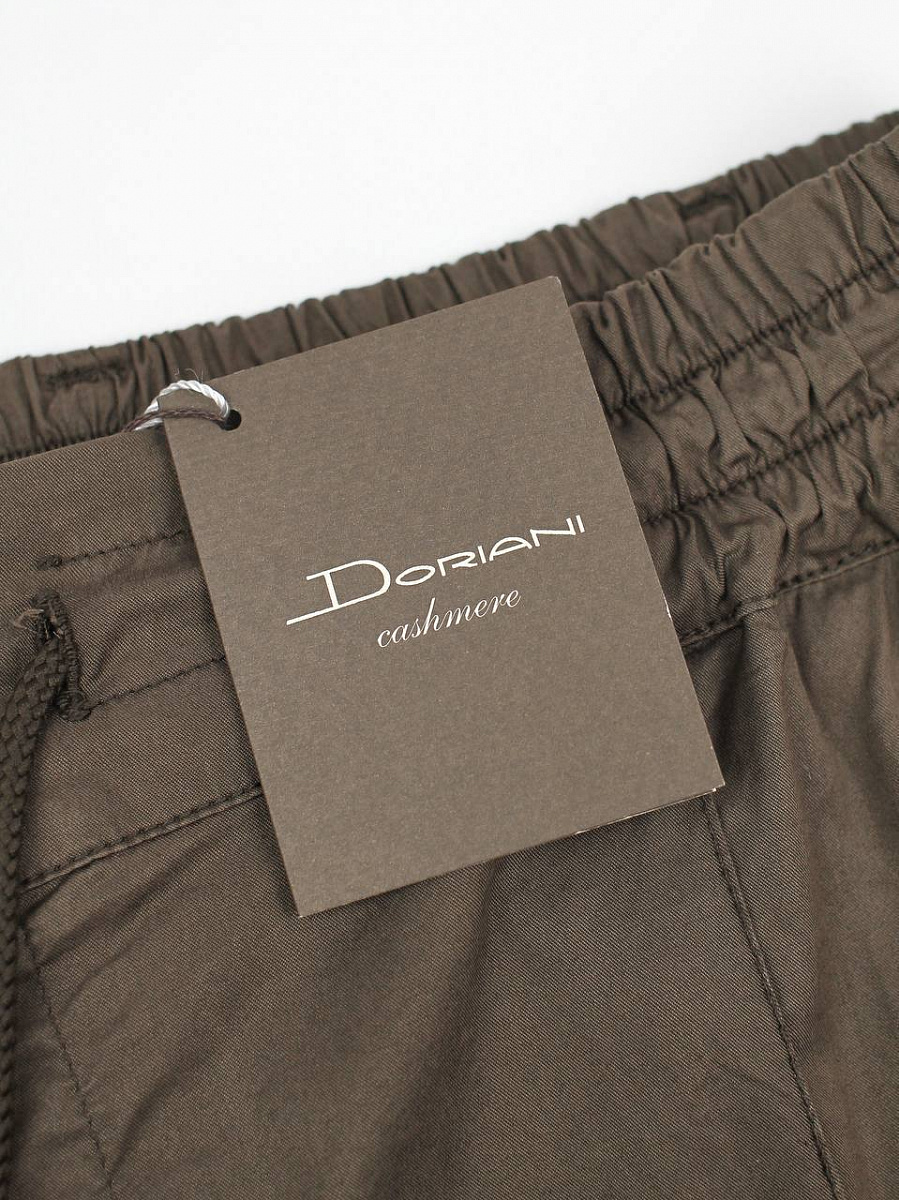 Мужские брюки карго Doriani коричневые лёгкие на кулиске — фирменные бирки Doriani