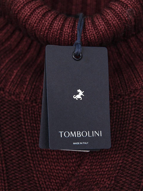 Мужской свитер Tombolini бордовый, шерсть Tombolini фото 6