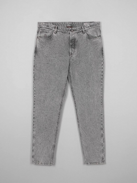 Мужские джинсы Brunello Cucinelli серые Traditional Fit хлопок Brunello Cucinelli