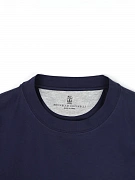 Мужская футболка Brunello Cucinelli синяя джерси — круглый воротник