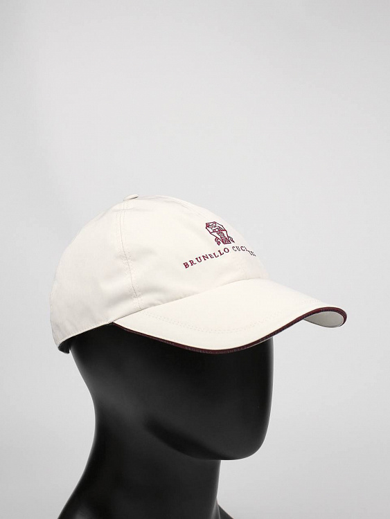 Мужская бейсболка Brunello Cucinelli молочная мембранная Brunello Cucinelli фото 6