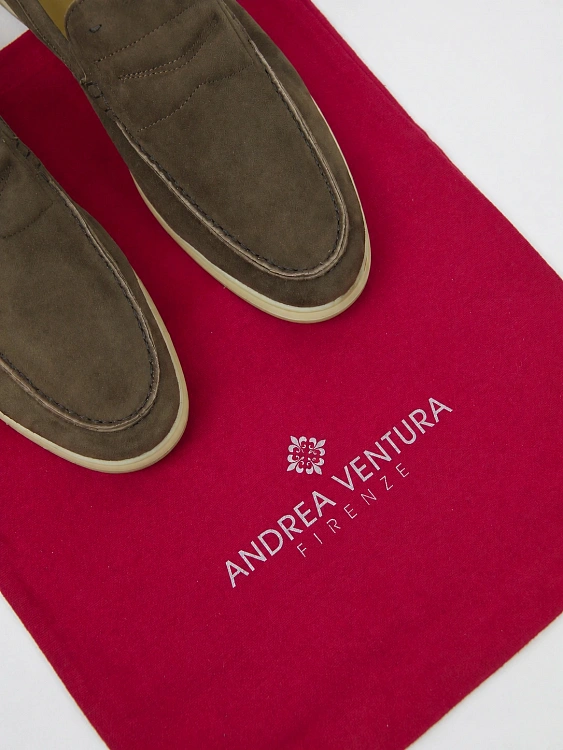 Мужские лоферы Andrea Ventura коричневые, замша Andrea Ventura фото 9
