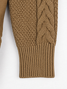 Мужская комбинированный утепленный бомбер Tombolini коричневый, замша/шерсть — вязаная манжета рукава