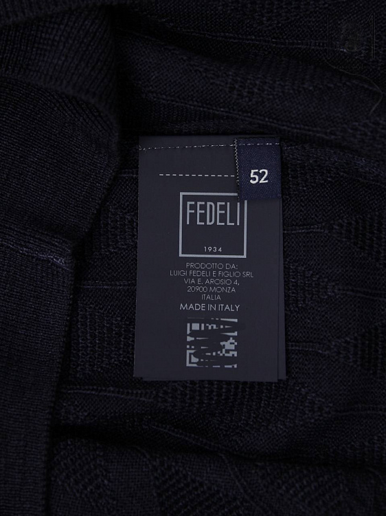 Мужской джемпер Fedeli темно-синий, шерсть Fedeli фото 7