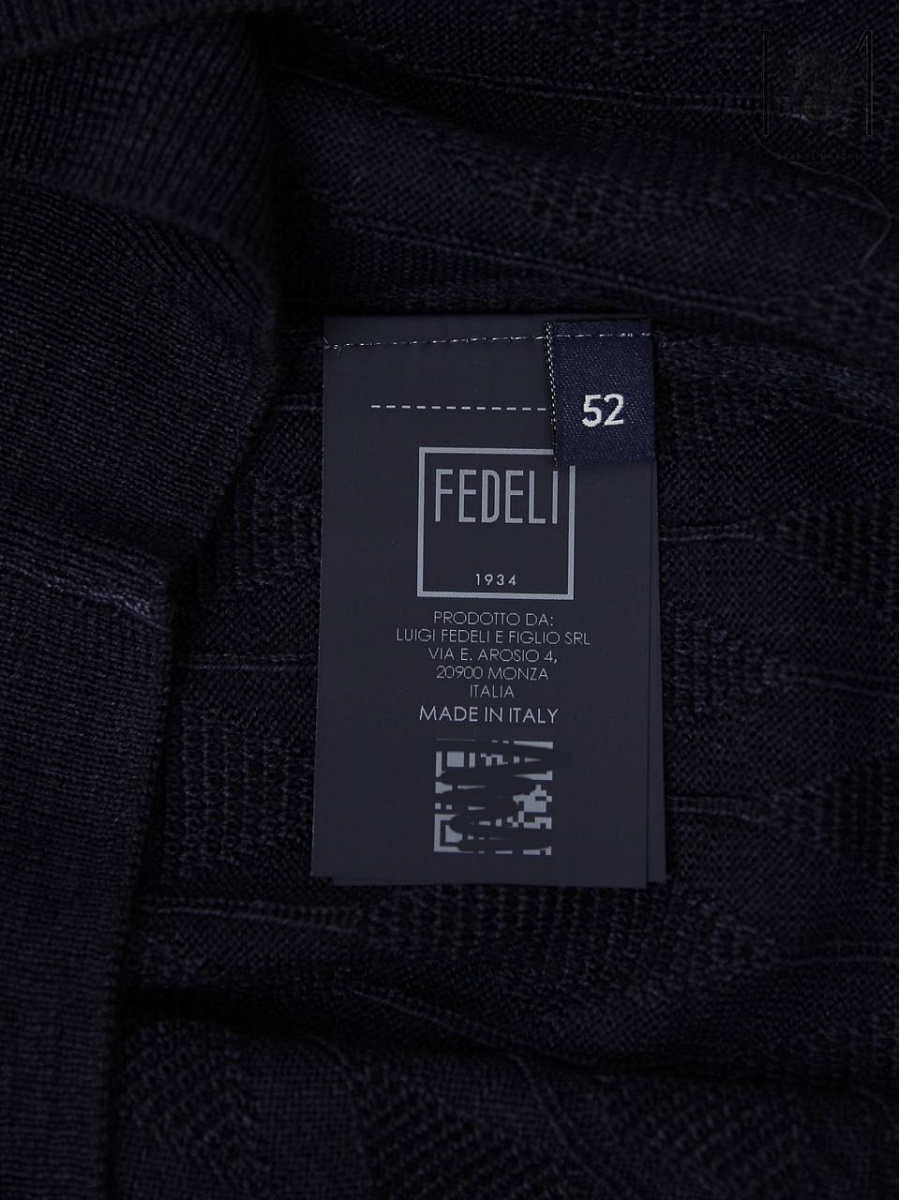 Мужской джемпер Fedeli темно-синий, шерсть Fedeli фото 7