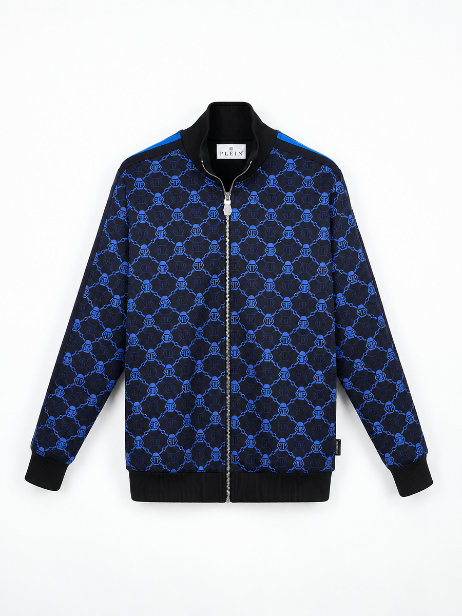 Мужской спортивный костюм Philipp Plein черный/темно-синий, хлопок Philipp Plein фото 2