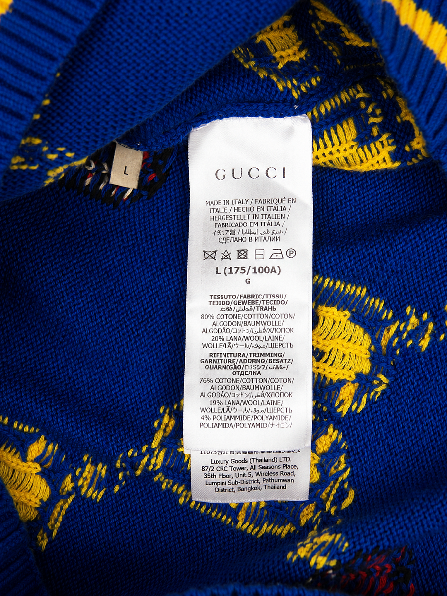 Мужской джемпер Gucci с орнаментом GG, хлопок/шерсть Gucci фото 7
