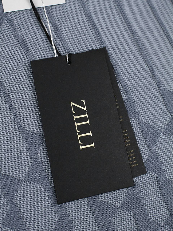 Мужская трикотажная футболка Zilli пыльно-голубая шёлк‑хлопок Zilli фото 7
