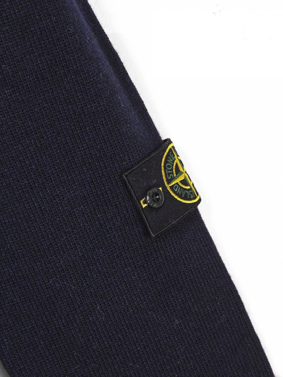 Мужской джемпер Stone Island темно-cиний, шерсть/полиамид — фирменный патч Stone island