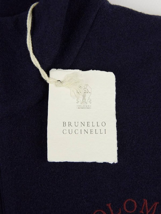 Мужская трикотажная толстовка Brunello Cucinelli темно-синяя, кашемир/хлопок Brunello Cucinelli фото 7