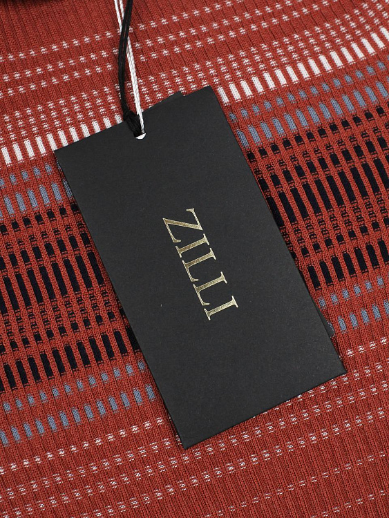 Мужское поло Zilli бордовое шёлк‑хлопок на молнии Zilli фото 8