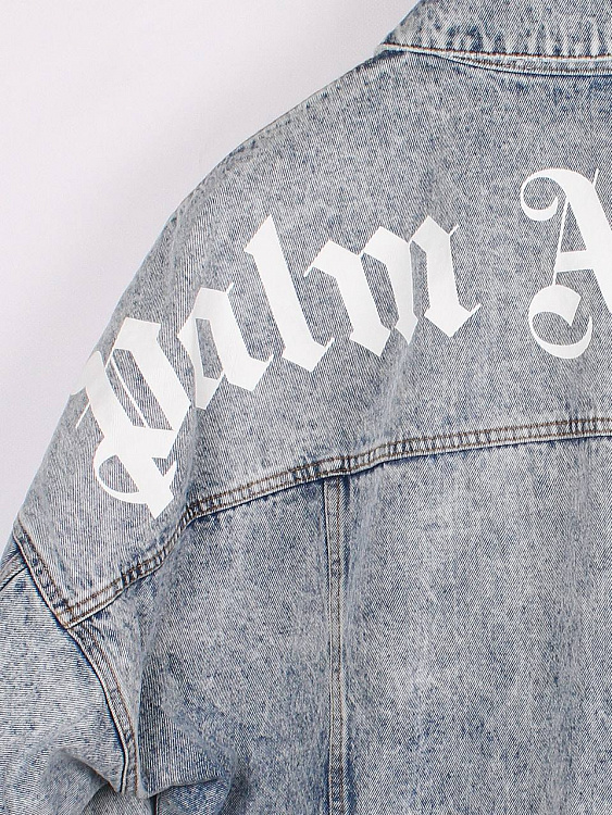 Мужская джинсовая куртка Palm Angels вареная голубая, хлопок Palm Angels фото 3