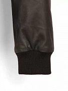 Мужская утепленная кожаная куртка Tombolini с меховым воротником — рукав на резинке