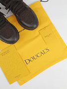 Мужские тестильные кроссовки Doucal's коричневые, шерсть — фирменный пыльник Doucal's
