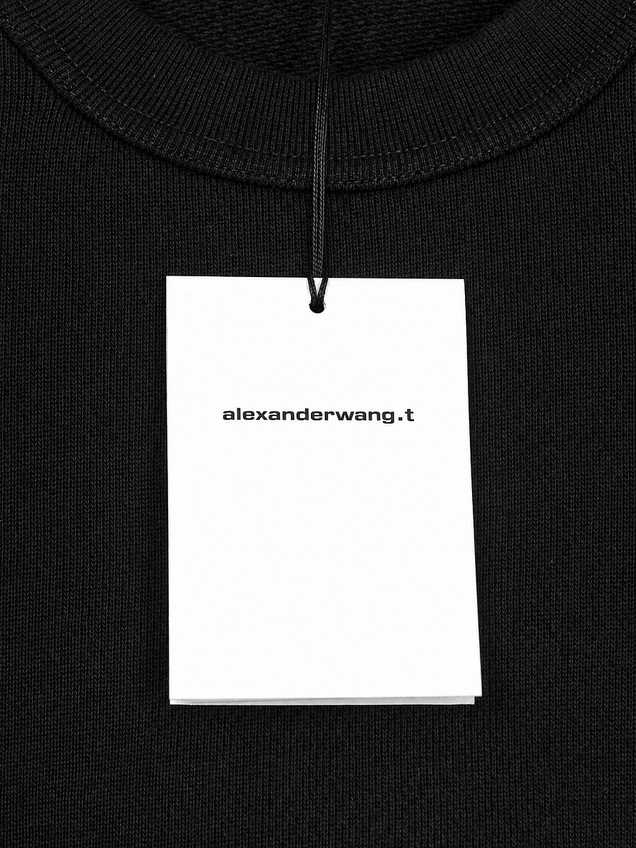 Женский свитшот Alexander Wang черный свободного кроя, хлопок — фирменная бирка Alexander Wang