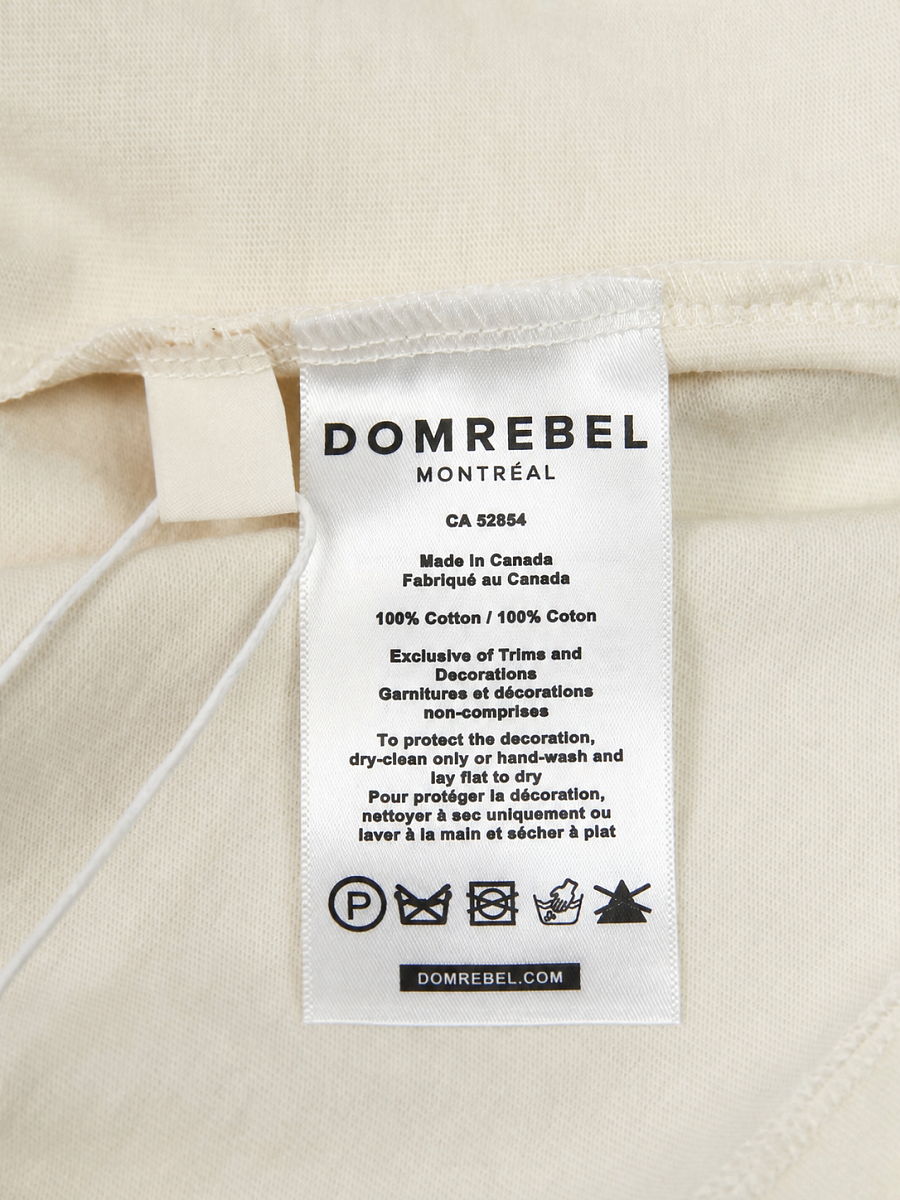 Мужская футболка Domrebel молочная, хлопок — бирка с составом и уходом