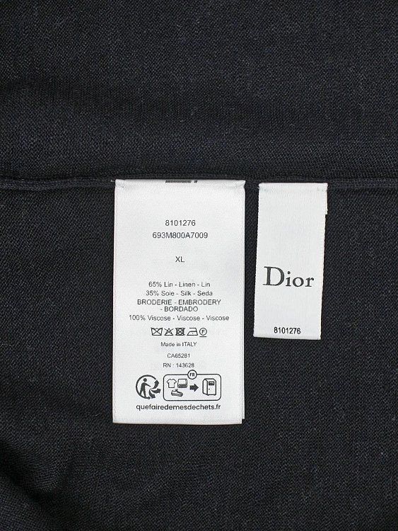 Мужское поло Dior темно-синее, лен/шелк Dior фото 9