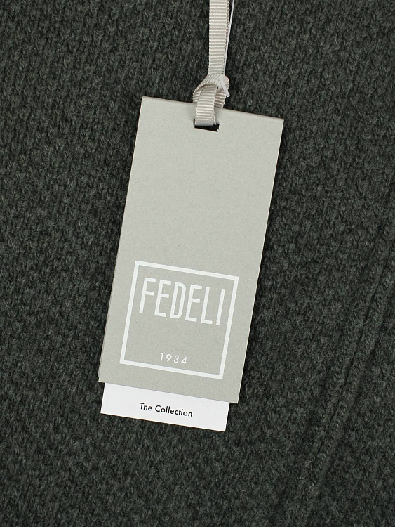 Мужской кардиган Fedeli темно-зеленый на молнии, шерсть/кашемир Fedeli фото 7