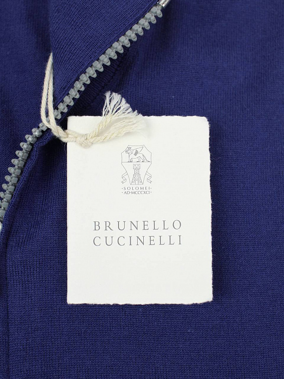 Мужской кардиган Brunello Cucinelli синий хлопковый на молнии Brunello Cucinelli фото 7
