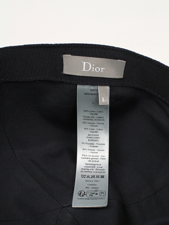 Мужская бейсболка Dior черная, хлопок Dior фото 8
