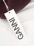 Женская сумка Ganni Hobo Bag коричневая — фирменная бирка GANNI