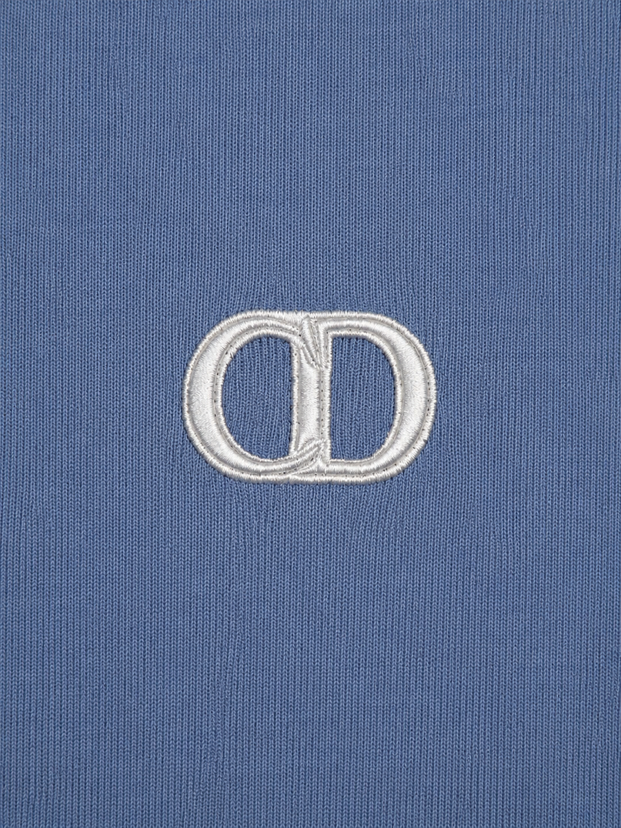 Мужская футболка Dior ICON голубая из хлопка — принт