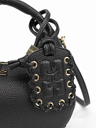 Женская сумка Ganni Hobo Bag черная — фирменная фурнитура GANNI