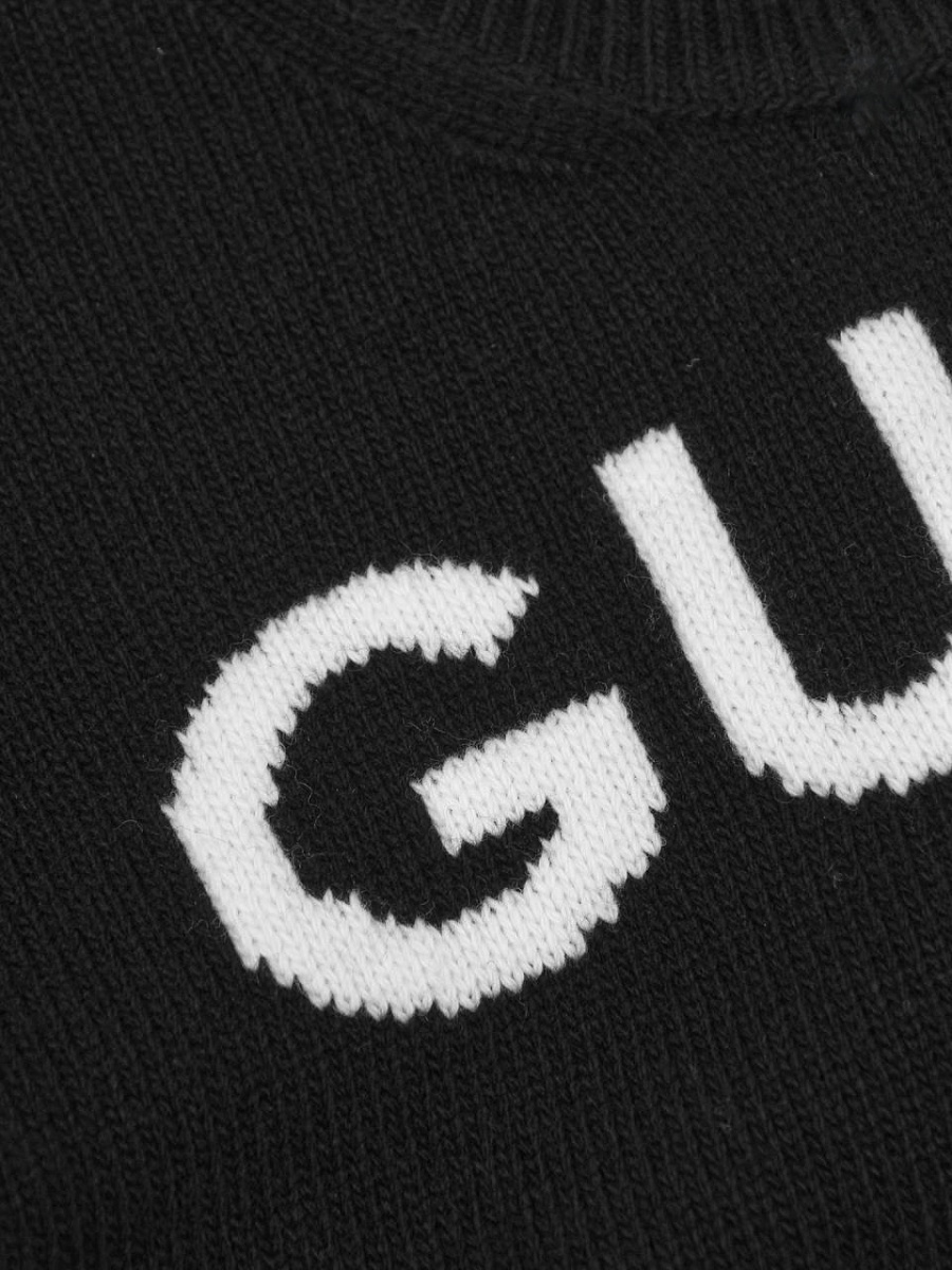 Женский джемпер Gucci черный, шерсть — принт Gucci