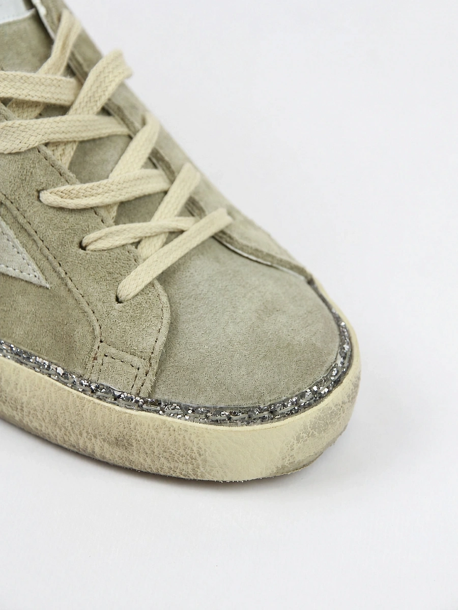 Женские кеды Golden Goose Super Star серые с блестящим рантом Golden Goose фото 4