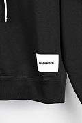 Мужское худи Jil Sander черное, хлопок — нашивка Jil Sander