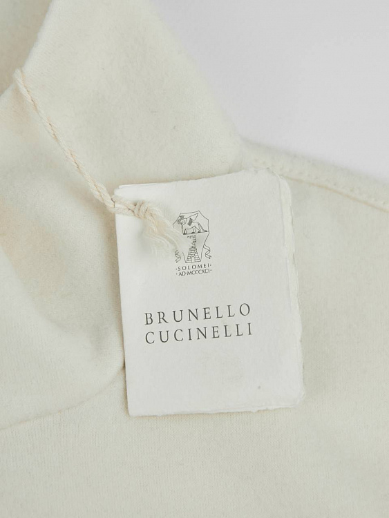 Мужская трикотажная толстовка Brunello Cucinelli молочная, кашемир/хлопок Brunello Cucinelli фото 7