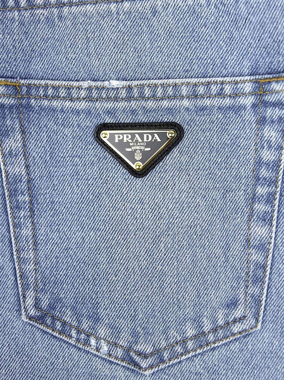 Женские прямые джинсы Prada синие Prada фото 4