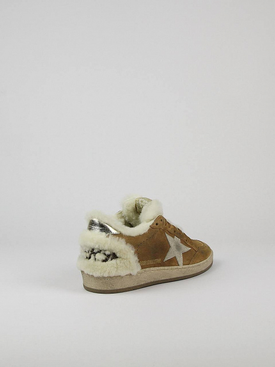 Кеды женские Golden Goose Ball Star коричневые с натуральной шерстью Golden Goose фото 3