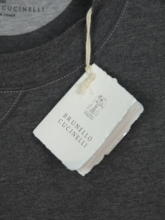 Мужская футболка Brunello Cucinelli серая, хлопок Brunello Cucinelli фото 6