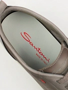 Мужские кеды Santoni Montecarlo нубук бежевые — стелька с логотипом Santoni
