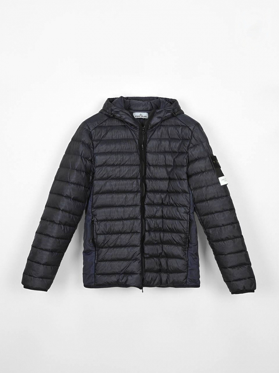 Мужской пуховик Stone Island темно-синий, полиамид/пух