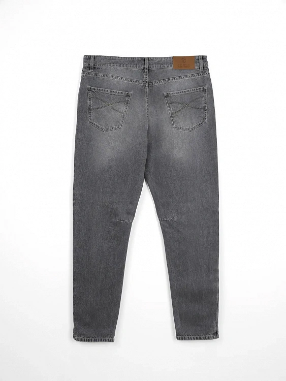 Мужские джинсы Brunello Cucinelli Leisure Fit серый (селдвидж деним) Brunello Cucinelli фото 2
