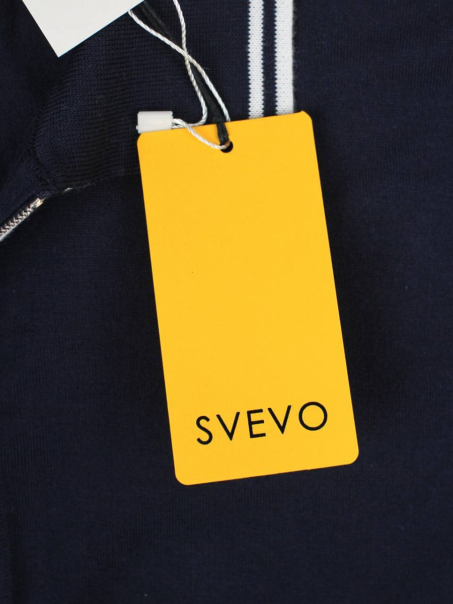 Мужское поло SVEVO из хлопка тёмно-синее на молнии Svevo фото 7