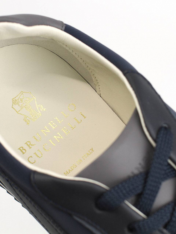 Мужские кроссовки Brunello Cucinelli темно-синие, нубук/кожа Brunello Cucinelli фото 6