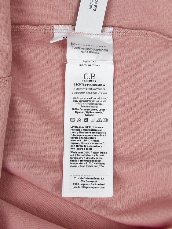 Мужская футболка C.P. Company пыльно-розовая, хлопок C.P. Company фото 6