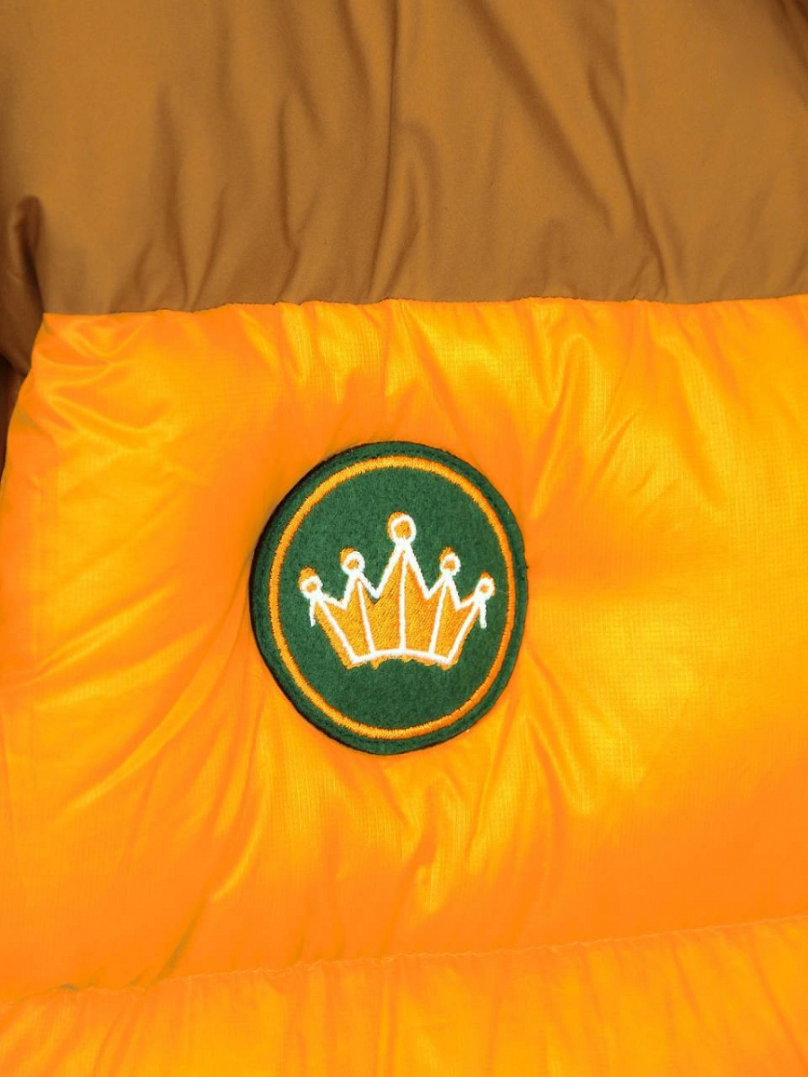 Мужской пуховик с капюшоном Moncler Genius & LeBrone James желтый c коричневым Moncler фото 5