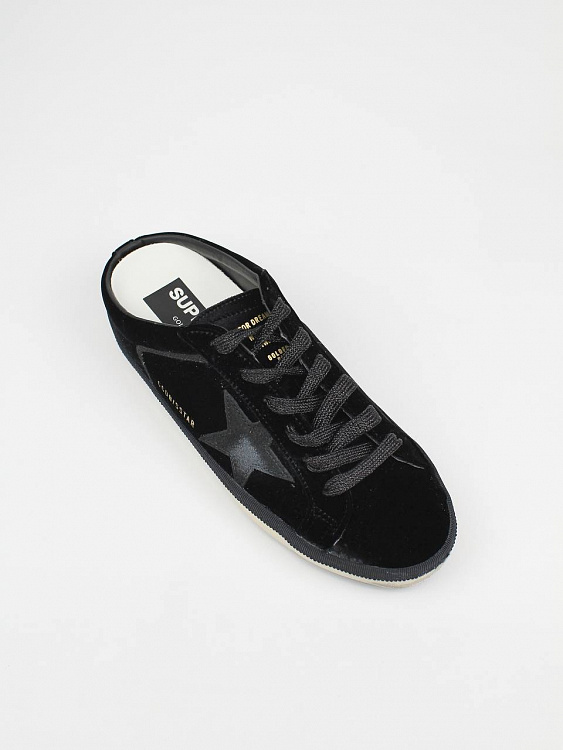 Женские кеды‑мюли Golden Goose SuperStar черные, велюр/кожа Golden Goose фото 3