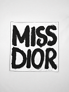 Женский шелковый платок Dior черно‑белый
