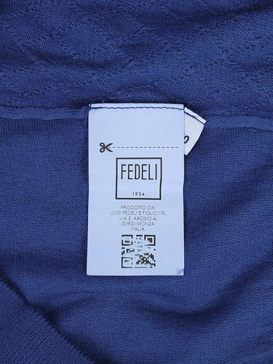 Мужская трикотажная футболка Fedeli из хлопка, синяя Fedeli фото 8