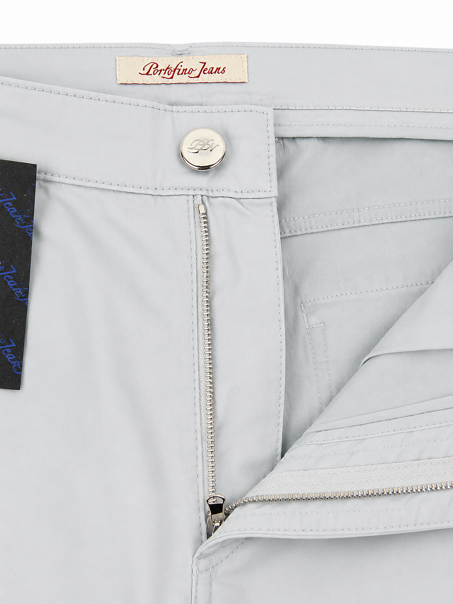 Мужские брюки чинос Portofino Jeans светло-серые — застежка на молнии