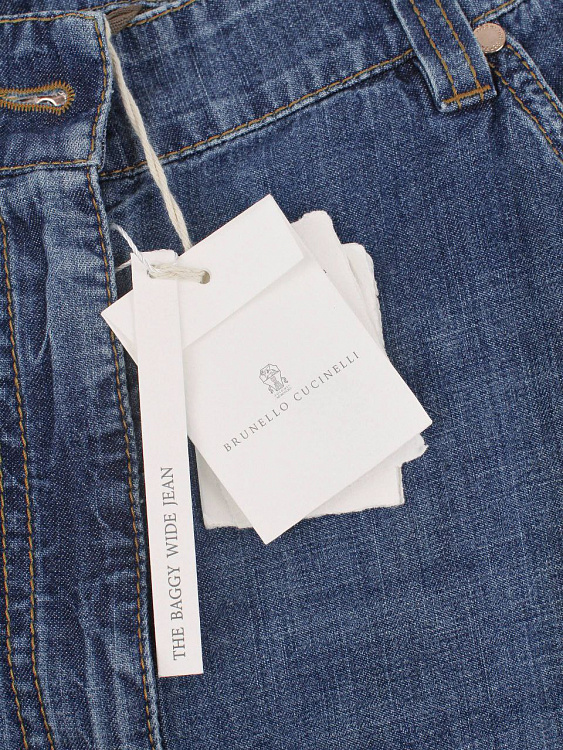 Брюки женские Brunello Cucinelli Baggy синие из лёгкого денима Brunello Cucinelli фото 4