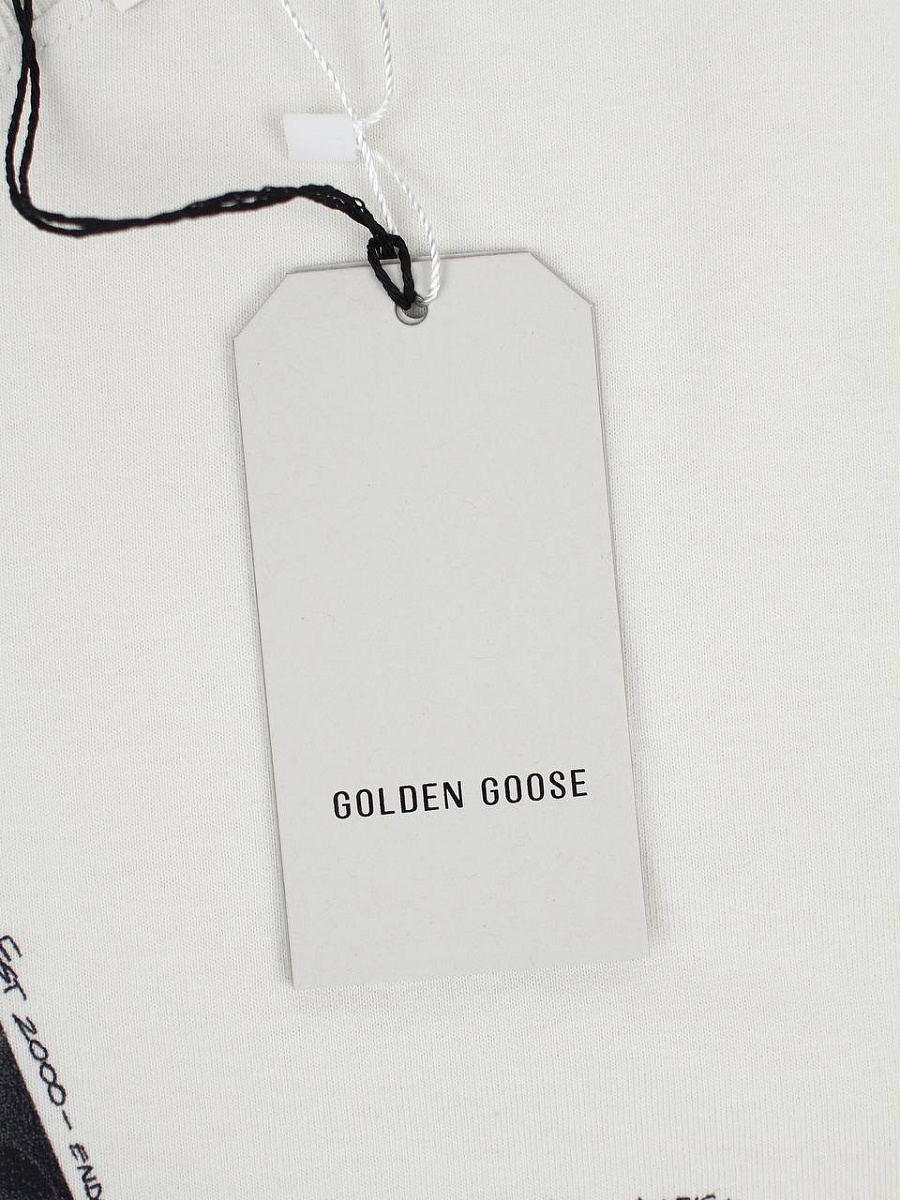 Женская футболка Golden Goose хлопок молочная со звездой Golden Goose фото 9