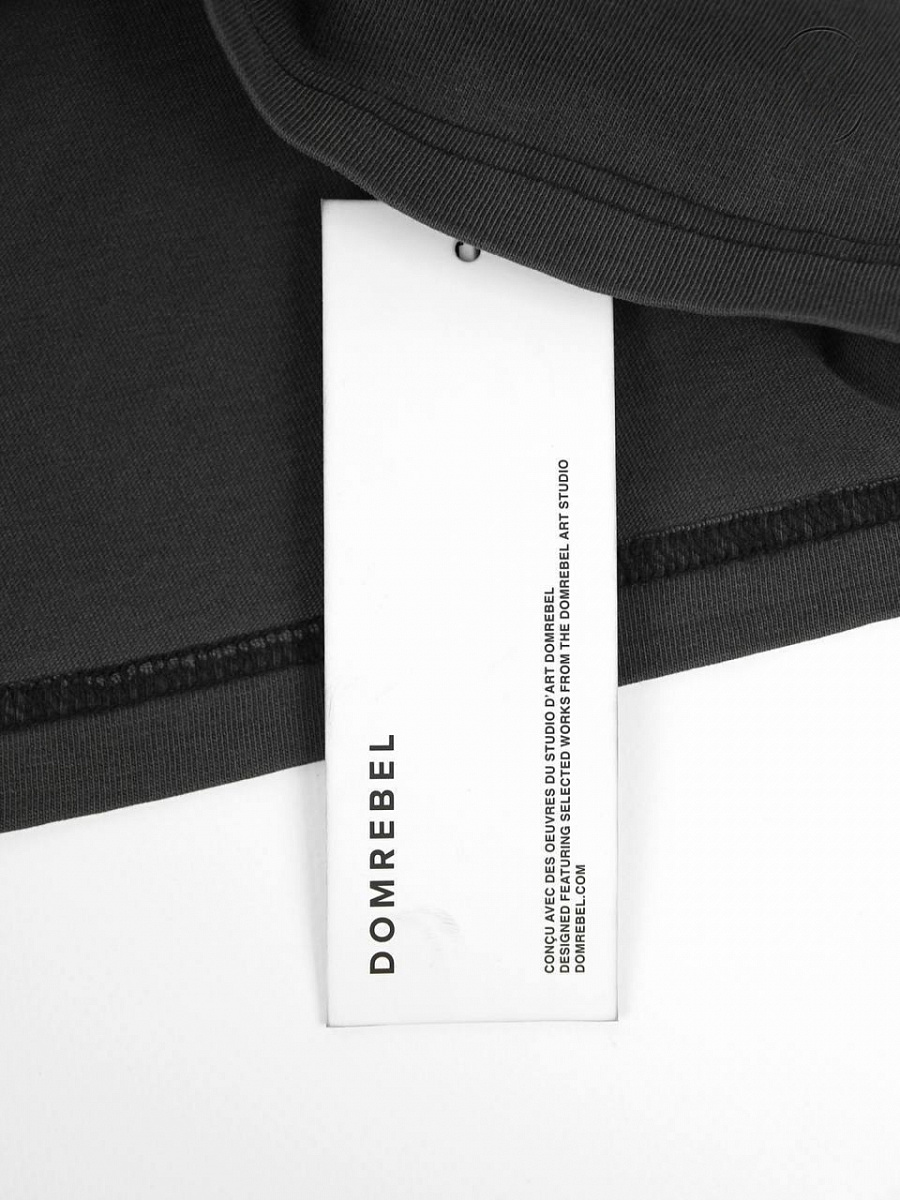 Мужская футболка Domrebel темно-серая, хлопок — фирменная бирка DOMREBEL