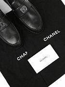 Женские лоферы Chanel черные, кожа — фирменный пыльник chanel